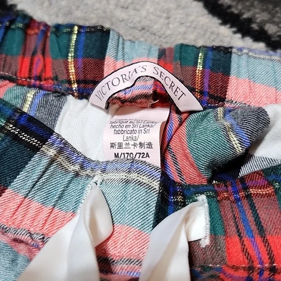 VICTORIA SECRET 2018 STRIPED GOLD SHINE PLAID LOUNGE SLEEPWEAR PANTS - Picture 5 of 10
